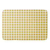 Trendy rustieke mosterd geel gingham cheques badmat (Voorkant)