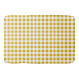 Trendy rustieke mosterd geel gingham cheques badmat