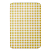 Trendy rustieke mosterd geel gingham cheques badmat (Voorkant Verticaal)