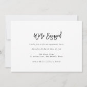 Trendy rustieke script verlovingsfeest kaart (Achterkant)