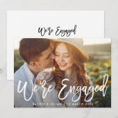 Trendy rustieke script verlovingsfeest kaart (Voorkant / Achterkant)