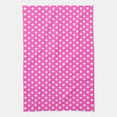Trendy Rustieke Witte Polka Dots Roze  Retro Theedoek (Verticaal)
