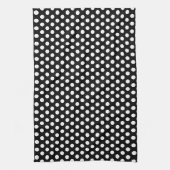 Trendy rustieke witte polka stippen Sjabloon zwart Theedoek (Verticaal)