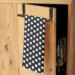 Trendy rustieke witte polka stippen Sjabloon zwart Theedoek<br><div class="desc">Custom Elegant Classic Rustieke Witte Polka Dots Sjabloon Schattigee Keuken & Eten / Tafel & Keukenlinnen / Zwarte Keukenhanddoek.</div>