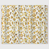 Trendy Safari Chic Gold Leopard Print Gift Cadeaupapier (Vlak)