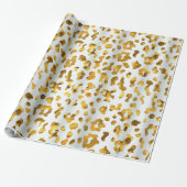 Trendy Safari Chic Gold Leopard Print Gift Cadeaupapier (Uitgerold)