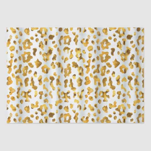 Trendy Safari Chic Gold Leopard Print Gift Tissuepapier (Voorkant)