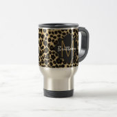 Trendy Safari Leopard Print Monogram Reisbeker (Voorkant rechts)