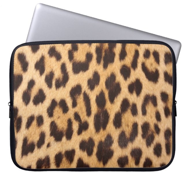 trendy safari mode leopard spots cheetah print laptop sleeve (Voorkant)