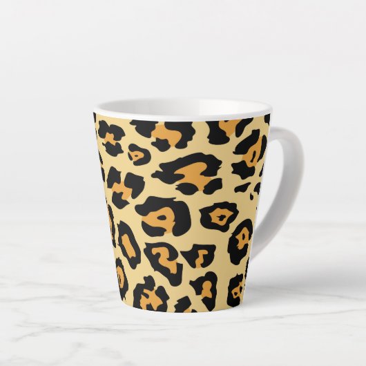 trendy safari mode leopard spots cheetah print latte mok (Rechterhoek)