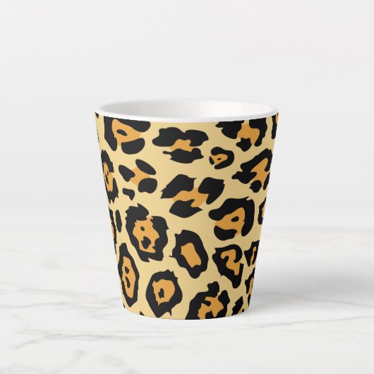 trendy safari mode leopard spots cheetah print latte mok (Voorkant)