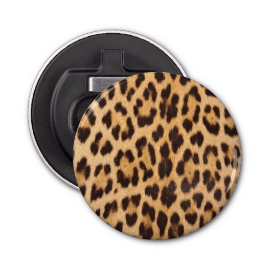 trendy safari mode luipaard vlekken cheeta print button flesopener (Voorkant)