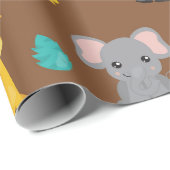 Trendy Safari Wildlife Cadeaupapier (Rol Hoek)