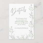 Trendy saga groen QR code bruiloft Details Informatiekaartje (Voorkant)