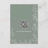 Trendy saga groen QR code bruiloft Details Informatiekaartje (Achterkant)