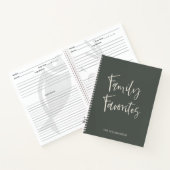 Trendy Sage Cream Script Cooking Family Recipe Notitieboek (Binnen)