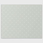 Trendy Sage Green en White Polka Dots Cadeaupapier (Vlak)