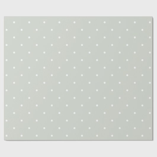 Trendy Sage Green en White Polka Dots Cadeaupapier (Vlak)
