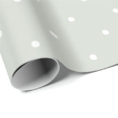 Trendy Sage Green en White Polka Dots Cadeaupapier (Rol Hoek)
