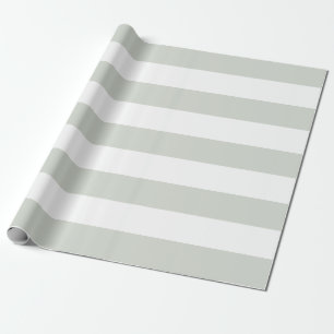 Trendy Sage Green en White Stripes Cadeaupapier