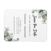 Trendy Sage Green Eucalyptus Wedding Save the Date Magneet (Horizontaal)