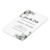 Trendy Sage Green Eucalyptus Wedding Save the Date Magneet (Linkerzijde)