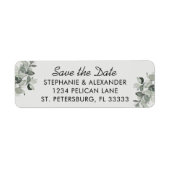 Trendy Sage Green Grey Eucalyptus Wedding Etiket (Voorkant)
