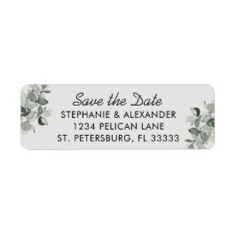 Trendy Sage Green Grey Eucalyptus Wedding Etiket