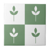 Trendy sage green leaf and white simple modern tegeltje (Voorkant)