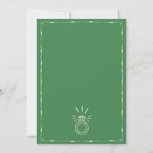 Trendy Sage Green Mint Hand getrokken verlovingsfe Kaart (Achterkant)