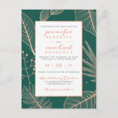 Trendy Sage Green Modern Branches Stylish Wedding Uitnodiging Briefkaart (Voorkant)