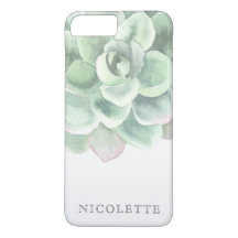 Trendy Sage Green Waterverf Succulent