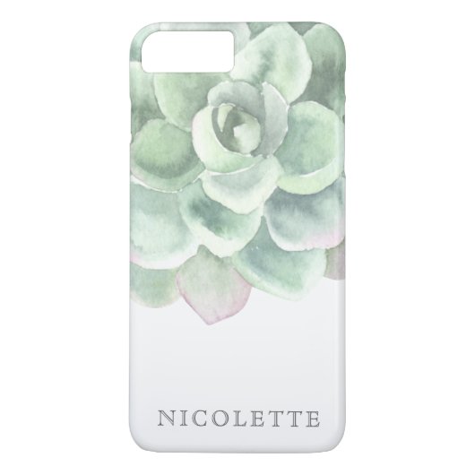 Trendy Sage Green Waterverf Succulent Case-Mate iPhone Case (Achterkant)