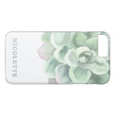 Trendy Sage Green Waterverf Succulent Case-Mate iPhone Case (Achterkant (Horizontaal))