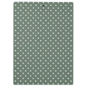 Trendy Sage Groen & Wit Polka Dot Custom Pattern Klembord (Achterkant)