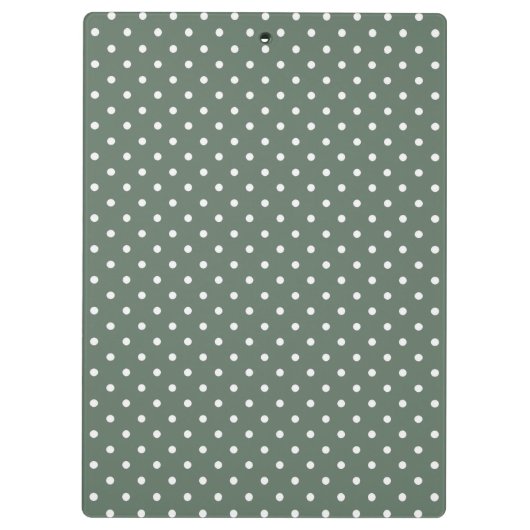 Trendy Sage Groen & Wit Polka Dot Custom Pattern Klembord (Achterkant)