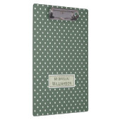 Trendy Sage Groen & Wit Polka Dot Custom Pattern Klembord (Rechts)