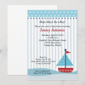 Trendy Sailboat 5x7 Baby shower Uitnodiging (Voorkant / Achterkant)