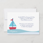 Trendy Sailboat Baptism RSVP Enclosure Cards (Voorkant)