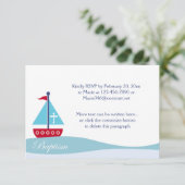 Trendy Sailboat Baptism RSVP Enclosure Cards (Staand voorkant)