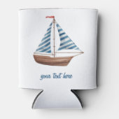 Trendy Sailboat Nautical Watercolor Blikjeskoeler (Voorkant)