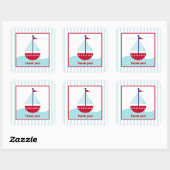 Trendy Sailboat Square Favor Stickers (6 Groot) (Vel)