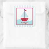 Trendy Sailboat Square Favor Stickers (6 Groot) (Tas)