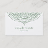 Trendy salie-groene mandala visitekaartje (Voorkant)