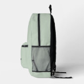 Trendy saliegroen zwart wit script monogram  bedrukte rugzak (Rechts)