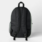 Trendy saliegroen zwart wit script monogram  bedrukte rugzak (Achterkant)