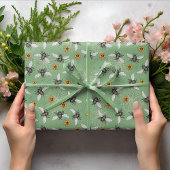 Trendy saliegroene zoemende honingbij voor de zome cadeaupapier