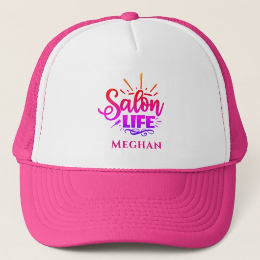 Trendy Salon Leven Custom Trucker Hoed Pet (Voorkant)