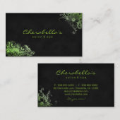 Trendy Salon Spa Floral Visitekaartje Lime Green (Voorkant / Achterkant)