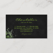 Trendy Salon Spa Floral Visitekaartje Lime Green (Achterkant)